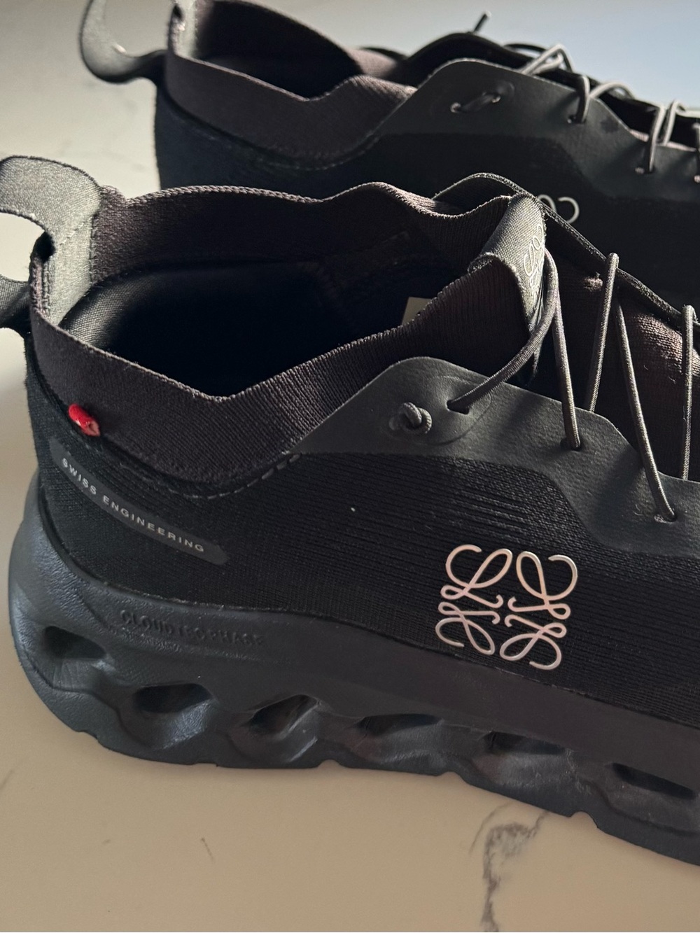 Loewe Women's Black Sneakers with White Logo Accent